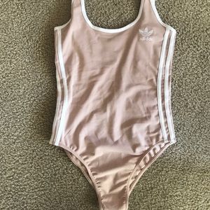 Adidas light pink body suit